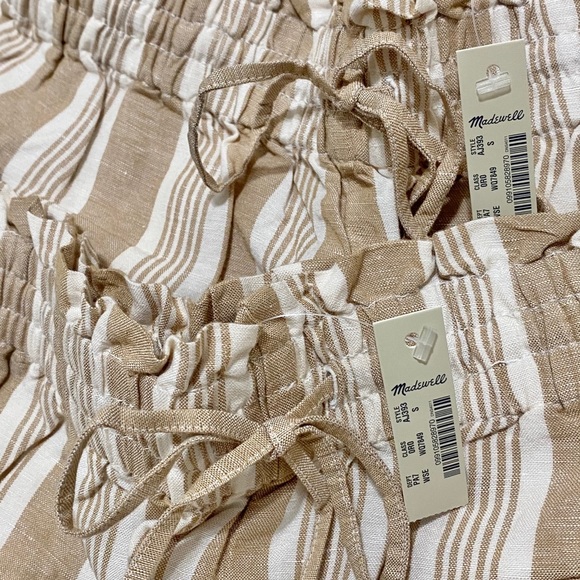 Madewell Tan Smocked Huston Wide Leg Cropped Pants - Picture 5 of 7